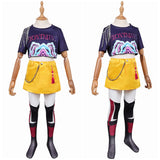 Enfant KPop Demon Hunters(2025) Mira Tenue Bleue et Jaune Cosplay Costume