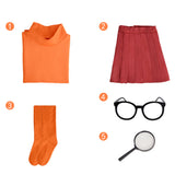 Enfant Scooby Doo Where Are You Velma Dinkley Cosplay Costume