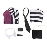 Femme Beetlejuice 2(2024) Beetlejuice Frac à Rayures Noires et Blanches Cosplay Costume