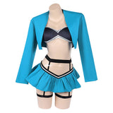 Femme Lingerie Sexy Bleue et Noire Cosplay Costume Carnaval