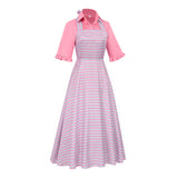 Femme Wicked Glinda Robe Rayée Cosplay Costume