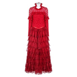 Film Beetlejuice 1988 Lydia Deetz Robe Rouge Cosplay Costume