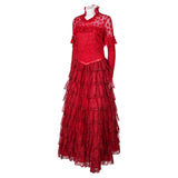 Film Beetlejuice 1988 Lydia Deetz Robe Rouge Cosplay Costume