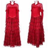 Film Beetlejuice 1988 Lydia Deetz Robe Rouge Cosplay Costume