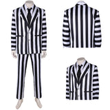 Film Beetlejuice 2(2024) Beetlejuice Costume Rayé Noir et Blanc Cosplay Costume Ver.3