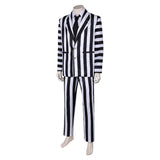 Film Beetlejuice 2(2024) Beetlejuice Costume Rayé Noir et Blanc Cosplay Costume Ver.3