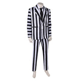 Film Beetlejuice 2(2024) Beetlejuice Costume Rayé Noir et Blanc Cosplay Costume Ver.3