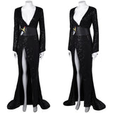 Film Elvira: Mistress of The Dark Elvira Robe Noire Cosplay Costume