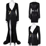 Film Elvira: Mistress of The Dark Elvira Robe Noire Cosplay Costume