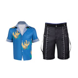 Final Fantasy VIII Chocobo World Cloud Chemise Bleu Cosplay Costume