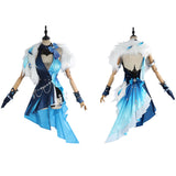 Genshin Impact Yelan Tenue Bleue et Noire Cosplay Costume