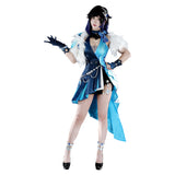 Genshin Impact Yelan Tenue Bleue et Noire Cosplay Costume