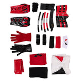 Harley Quinn Play Arts Kai Infirmière Tenue Rouge et Noire Cosplay Costume