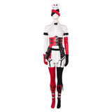 Harley Quinn Play Arts Kai Infirmière Tenue Rouge et Noire Cosplay Costume