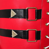 Harley Quinn Play Arts Kai Infirmière Tenue Rouge et Noire Cosplay Costume