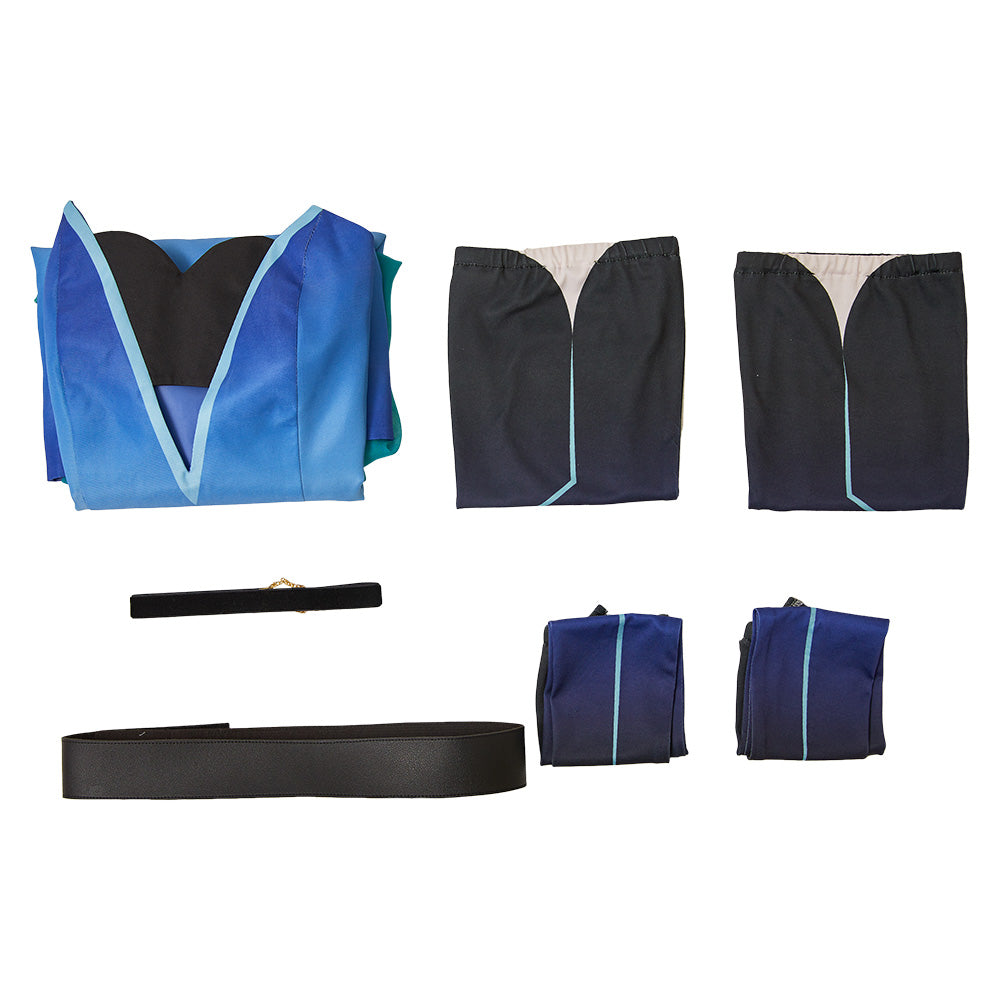 Hazbin Hotel 2 Angel Dust Robe Bleue Cosplay Costume – Cosplaycart.fr
