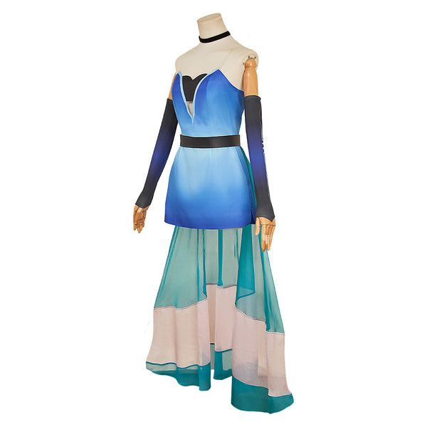 Hazbin Hotel 2 Angel Dust Robe Bleue Cosplay Costume – Cosplaycart.fr