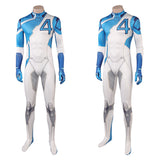 Human Torch Combinaison Blanche et Bleue Cosplay Costume