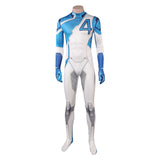 Human Torch Combinaison Blanche et Bleue Cosplay Costume