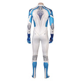 Human Torch Combinaison Blanche et Bleue Cosplay Costume