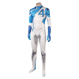 Human Torch Combinaison Blanche et Bleue Cosplay Costume