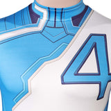 Human Torch Combinaison Blanche et Bleue Cosplay Costume