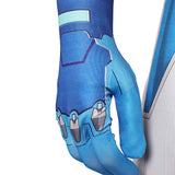 Human Torch Combinaison Blanche et Bleue Cosplay Costume