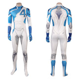 Human Torch Combinaison Blanche et Bleue Cosplay Costume