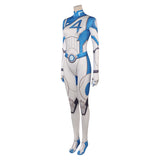 Invisible Woman Susan Storm Combinaison Bleue et Blanche Cosplay Costume