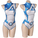 Invisible Woman Susan Storm Maillot de Bain Bleu One Piece Cosplay Costume