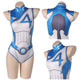 Invisible Woman Susan Storm Maillot de Bain Bleu One Piece Cosplay Costume