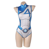 Invisible Woman Susan Storm Maillot de Bain Bleu One Piece Cosplay Costume