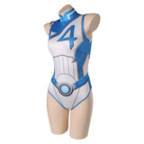 Invisible Woman Susan Storm Maillot de Bain Bleu One Piece Cosplay Costume