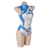 Invisible Woman Susan Storm Maillot de Bain Bleu One Piece Cosplay Costume