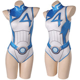 Invisible Woman Susan Storm Maillot de Bain Bleu One Piece Cosplay Costume