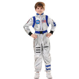 Déguisement Enfant Astronaute Combinaison Costume Bleu/Jaune pour Halloween Carnaval