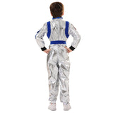 Déguisement Enfant Astronaute Combinaison Costume Bleu/Jaune pour Halloween Carnaval