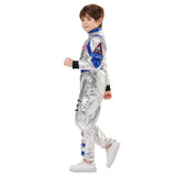 Déguisement Enfant Astronaute Combinaison Costume Bleu/Jaune pour Halloween Carnaval