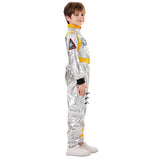 Déguisement Enfant Astronaute Combinaison Costume Bleu/Jaune pour Halloween Carnaval