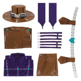 JoJo‘s Bizarre Adventure Gyro Zeppeli Tenue Violette et Brune Cosplay Costume