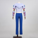JoJo’s Bizarre Adventure Johnny Joestar Tenue Blanche et Bleue Cosplay Costume