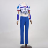 JoJo’s Bizarre Adventure Johnny Joestar Tenue Blanche et Bleue Cosplay Costume