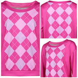 Kpop Demon Hunters(2025) Baby Saja Sweat à Carreaux Roses Cosplay Costume