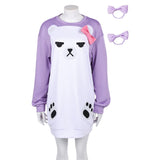KPop Demon Hunters(2025) Mira Pyjama Violet et Blanc Cosplay Costume