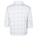 KPop Demon Hunters(2025) Saja Boys Jinu Chemise Blanche à Carreaux Bleus Cosplay Costume