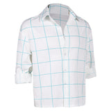 KPop Demon Hunters(2025) Saja Boys Jinu Chemise Blanche à Carreaux Bleus Cosplay Costume