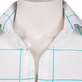 KPop Demon Hunters(2025) Saja Boys Jinu Chemise Blanche à Carreaux Bleus Cosplay Costume
