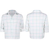 KPop Demon Hunters(2025) Saja Boys Jinu Chemise Blanche à Carreaux Bleus Cosplay Costume