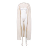 La Guerre des Étoiles Padme Amidala Naberrie Cape Blanche à Capuche Cosplay Costume
