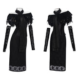 La Guerre des Étoiles Padme Amidala Naberrie Robe de Cour Noire Cosplay Costume